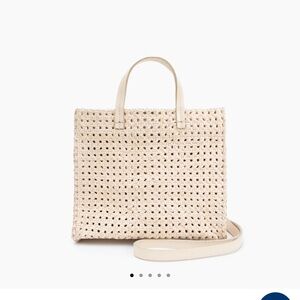 CLARE V Petite Simple Tote in Cream Rattan BNWT